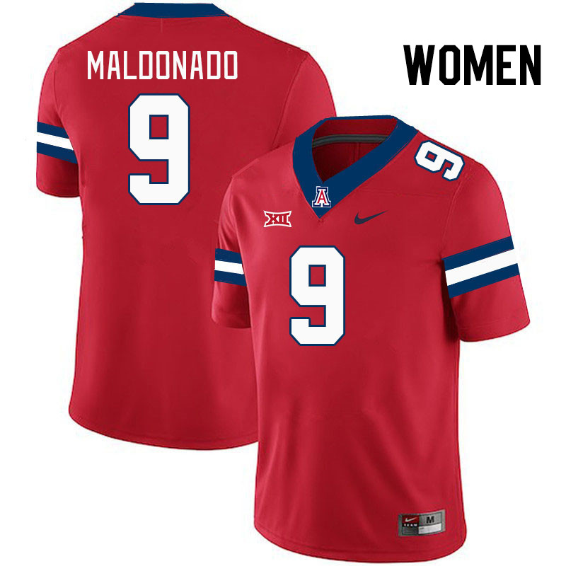 Women #9 Gunner Maldonado Arizona Wildcats Big 12 Conference College Football Jerseys Stitched-Red